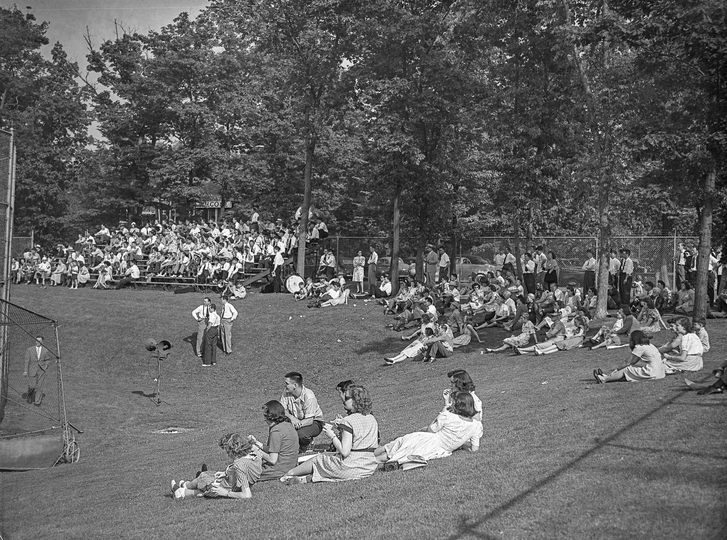 Alumni Day in 1946 - archival image in black and white