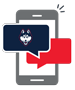 cell phone with husky dog
