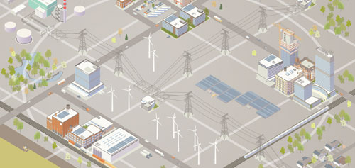 illustration of a power grid
