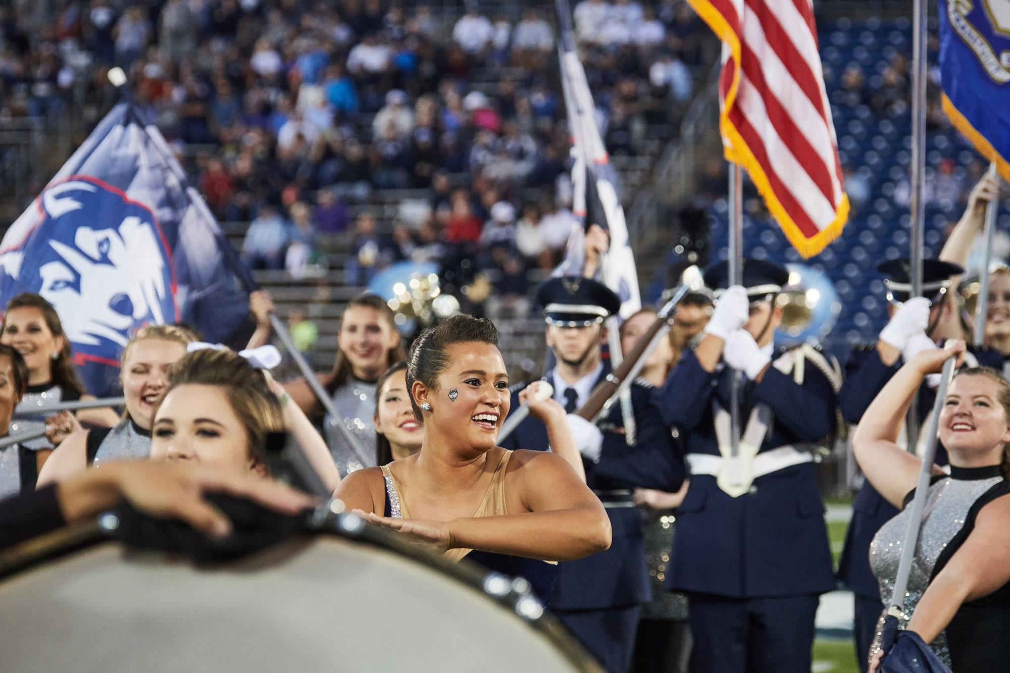 The UConn Marching Band at Rentschler Field