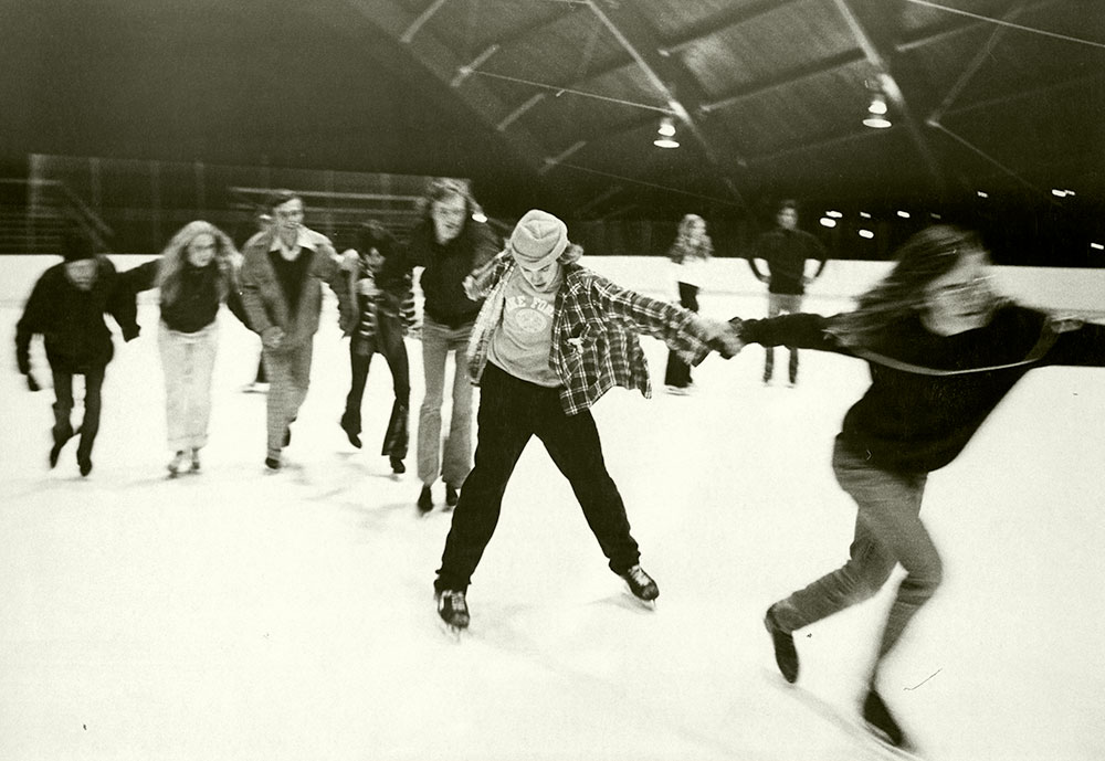 archival photograph of UConn's old skating rink, later torn down