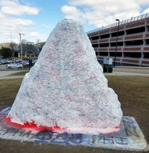 UConn Gives painted rock