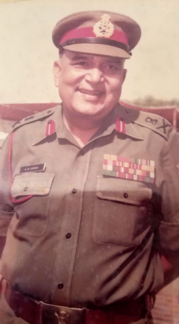 Manisha's father in military garb