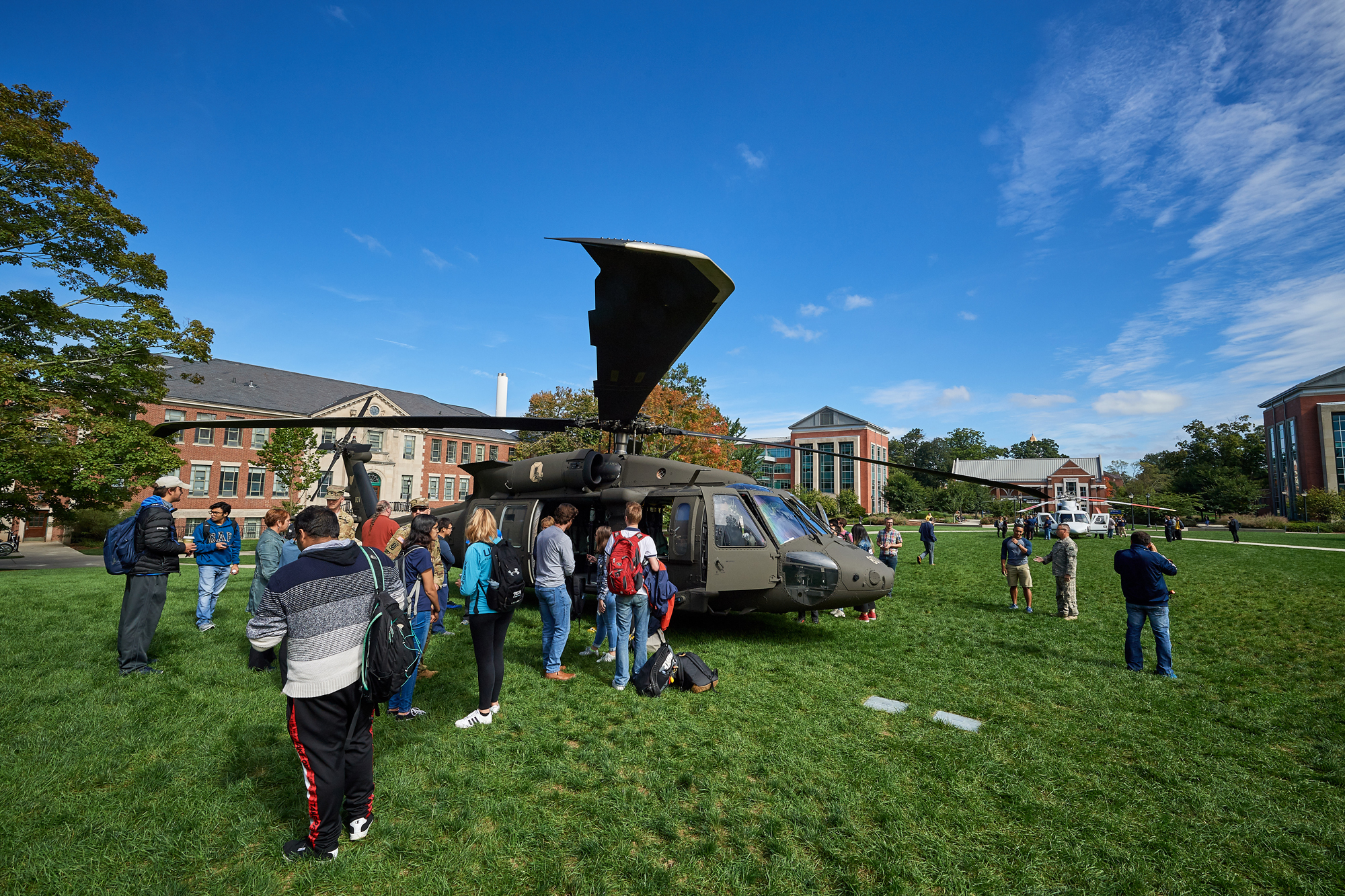 Rotary Club Black Hawk Helicopter over Campus