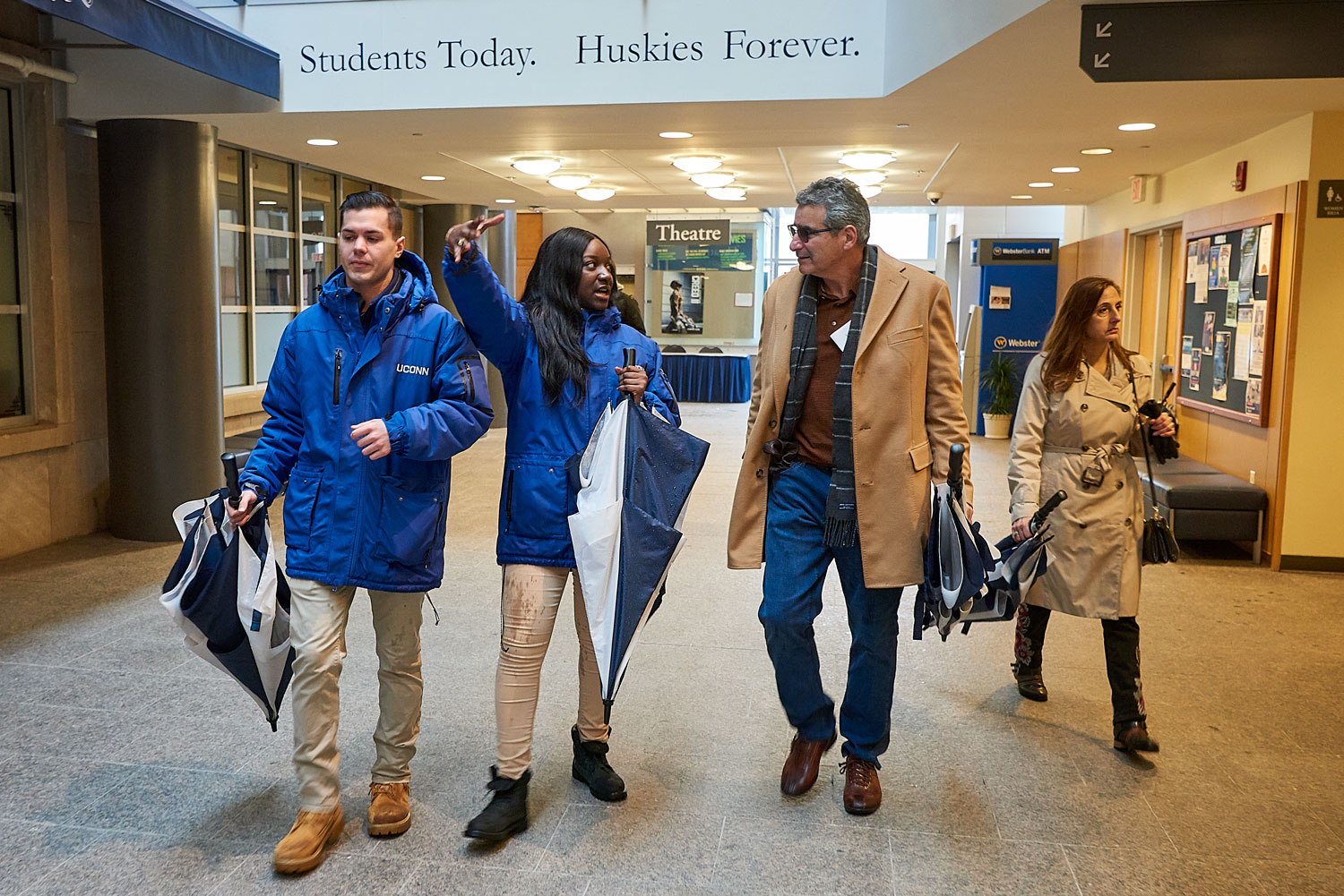 Thomas Katsouleas, president designate,takes a tour of campus with Lodewick Visitors Center staff