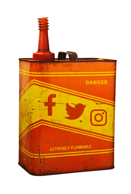 Gasonline tank with social media icons