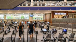 students in UConn Recreation center storrs