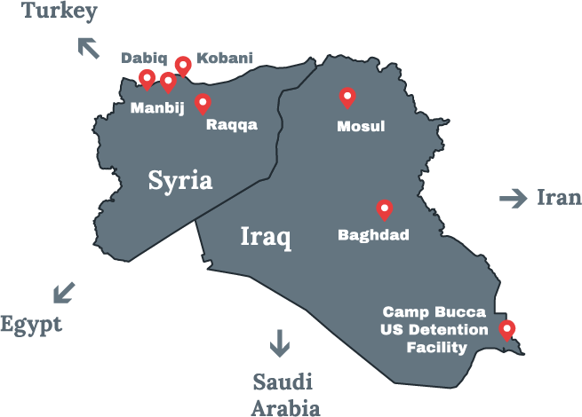 map of Syria and Iraq