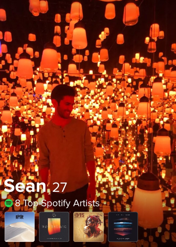Sean Reddy Tinder profile - lights