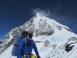 Mark Milewski ’96 MA on top of Geneva Spur, Mt. Everest