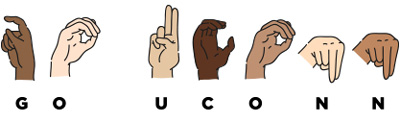 ASL for "Go UConn"