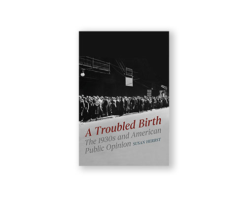 Cover for the book 'A Troubled Birth: The 1930s and American Public Opinion" by Susan Herbst