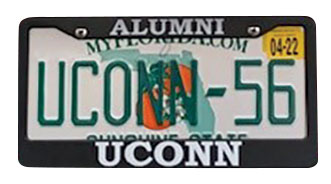 UConn Licsense plate from florida saying UCONN-56
