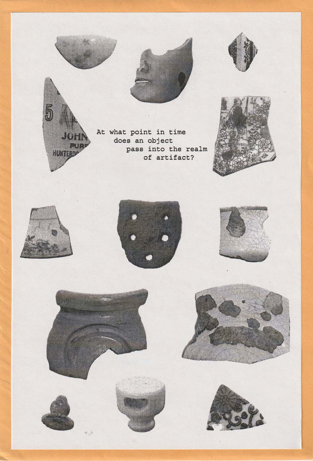 A page from Walking Inwood, 2011, an artist book featuring artifacts collected on walks in Inwood Hill Park.