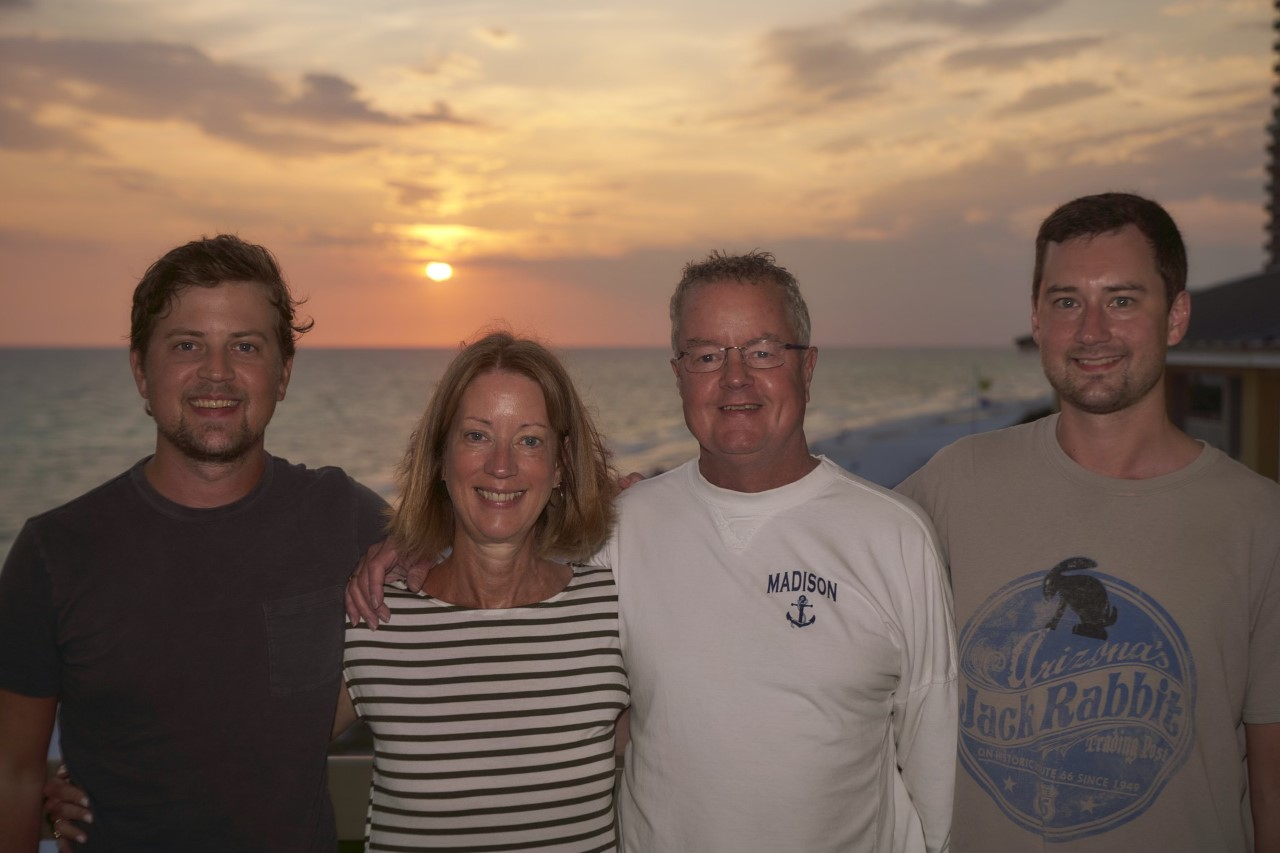 Peter Sikes with Andrea Tomczyk and their sons, Tom and Gregg.