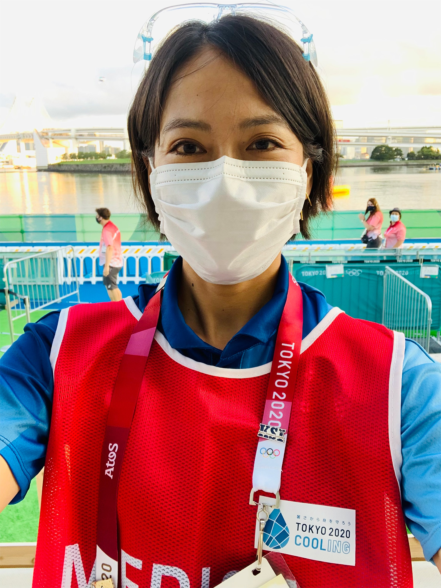 Hosokawa sharing her exertional heat stroke expertise with athletes at the Tokyo 2020 Summer Olympics.