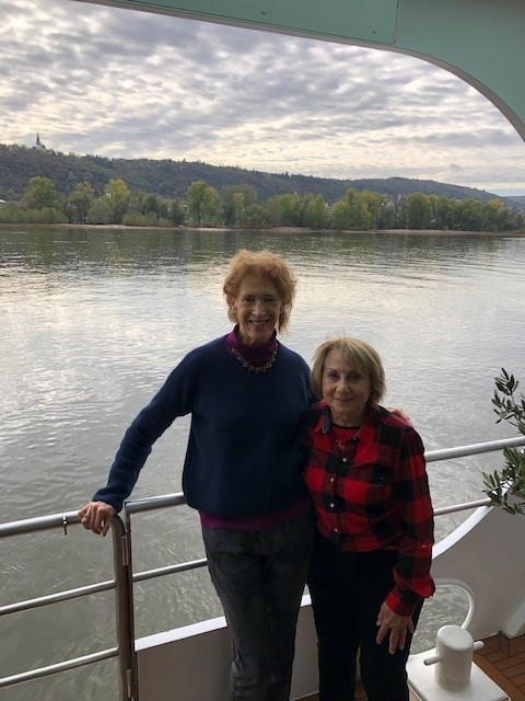 Linda Begley Soroff ’68 (NUR), (left), and Donna DeRose Manz ’69 (CLAS) on riverboat cruise