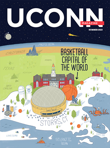One of five covers of UConn Magazine's Summer 2023 issue