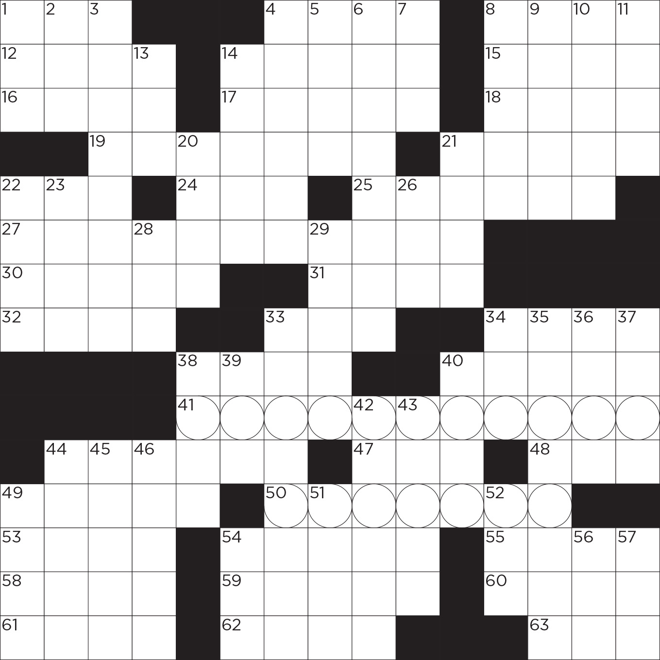empty crossword puzzle