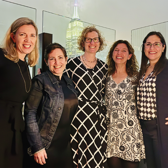 Kirsten Hawkins, Beth Rackow, Julie Cron, Anne Dixon and Gerin Stevens pose together