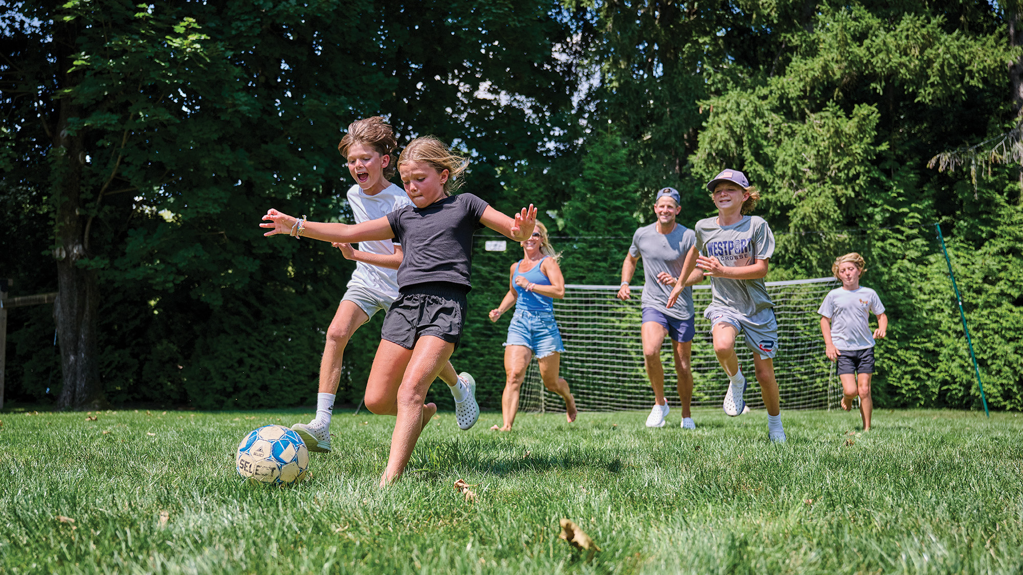 Dan Orlovsky and family playing soccer together