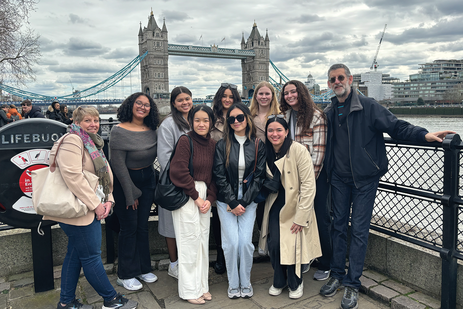 Steve Wilson and family photo pose together during spring break trip to London