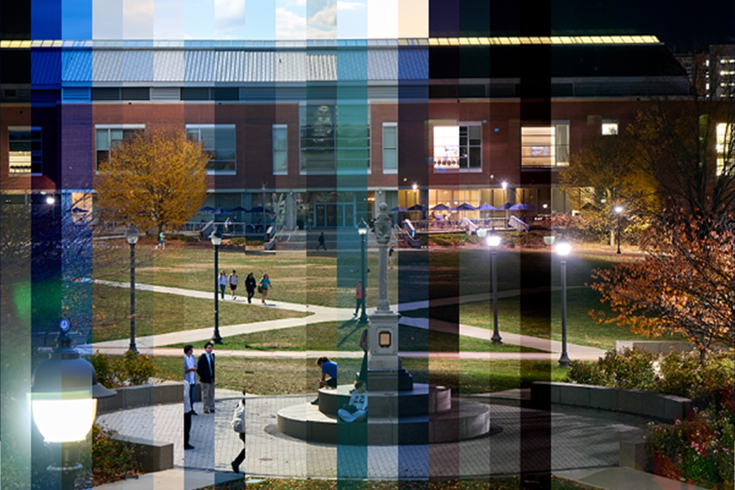 A time-lapse montage from the upper floor of The Benton shows one slice of activity around the Waugh sundial for each of this project’s 24 hours.