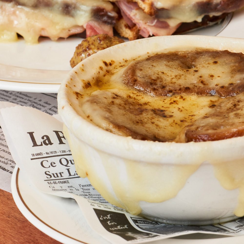 French onion soup and a croque monsieur or madame at Bistro on Union Street