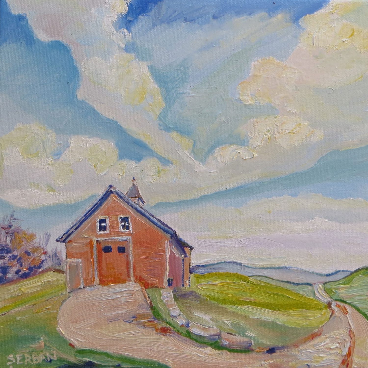 a painting of the Jacobson Barn at Storrs, UConn by artist Blanche Serban