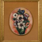 painting of framed bouquet of flowers