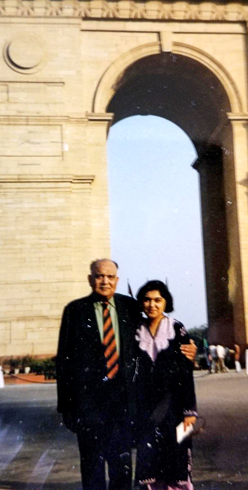 Srinivas and Manisha at India Gate in New Delhi, around 1987