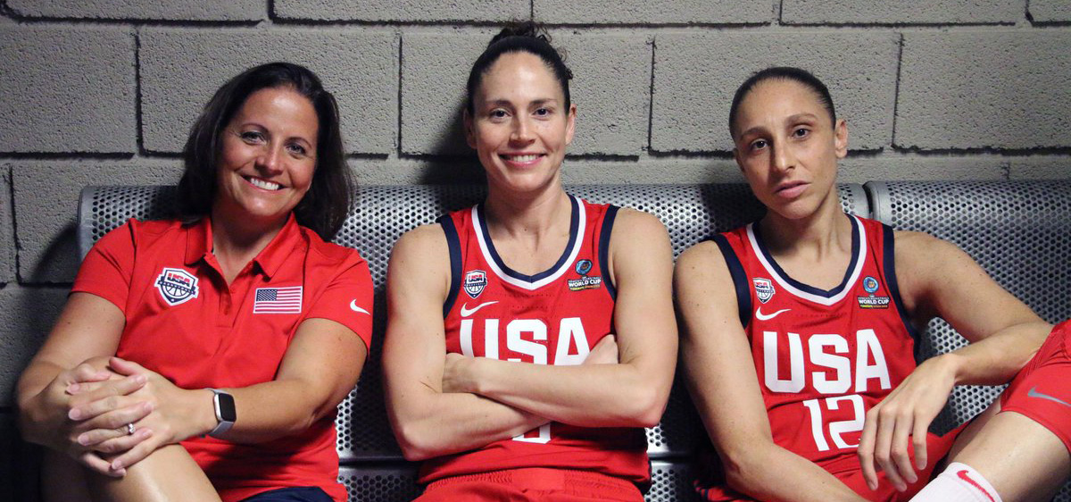 Jennifer Rizzotti, Sue Bird, and Diana Taurasi