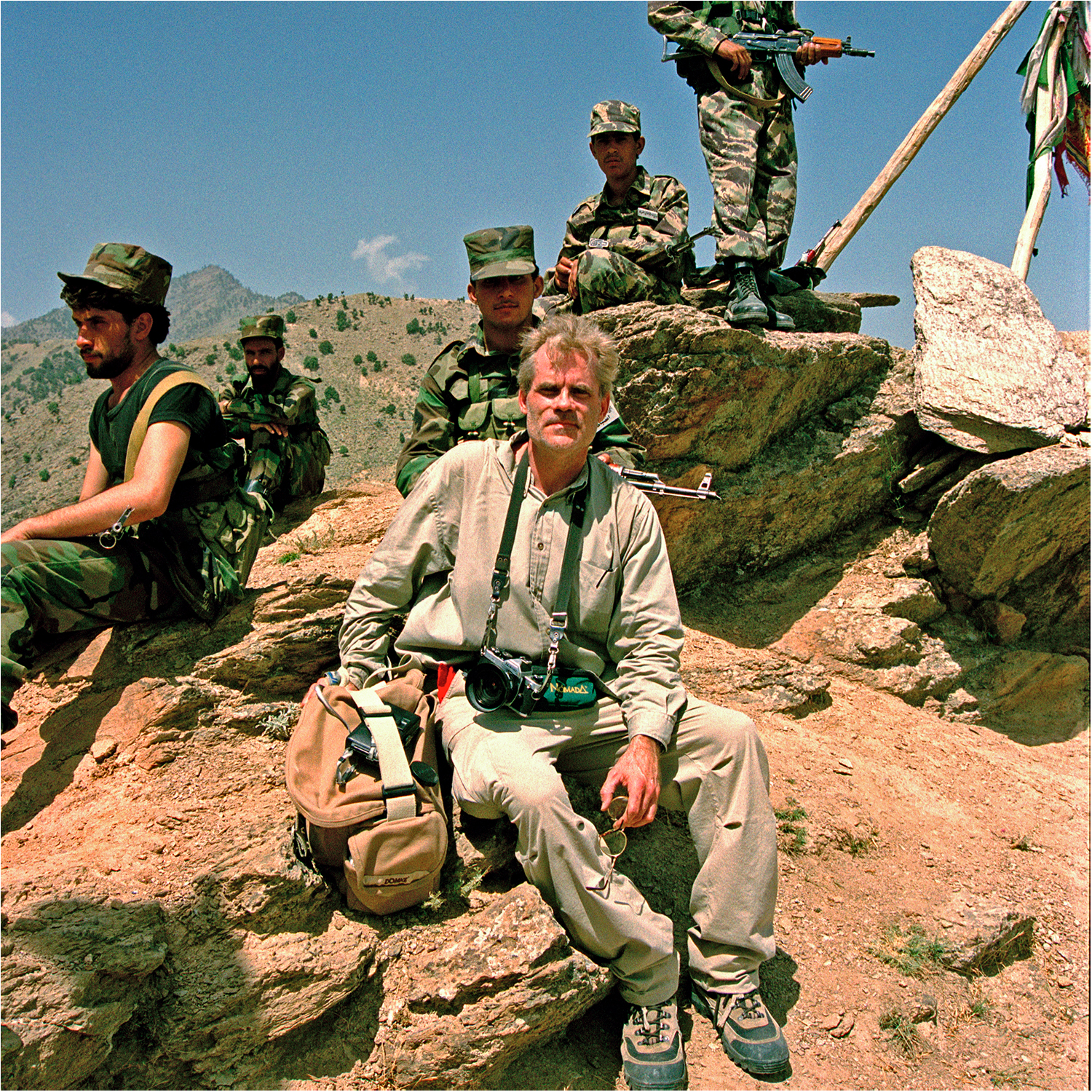 Caravan of Kirghiz tribesmen with Schaller expedition on yaks in the Wakhan Corridor, Afghanistan, 2004.