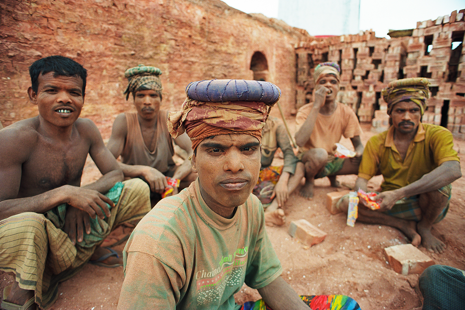 Brick kiln workers in Dhaka, Bangladesh, 2004.