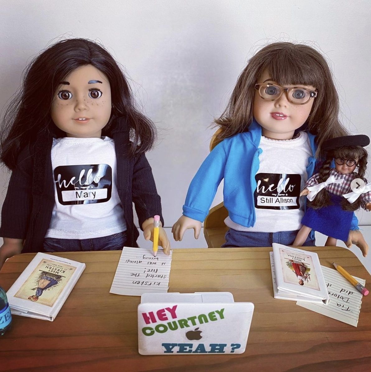 A fan crafted Mary and Allison as American Girl dolls