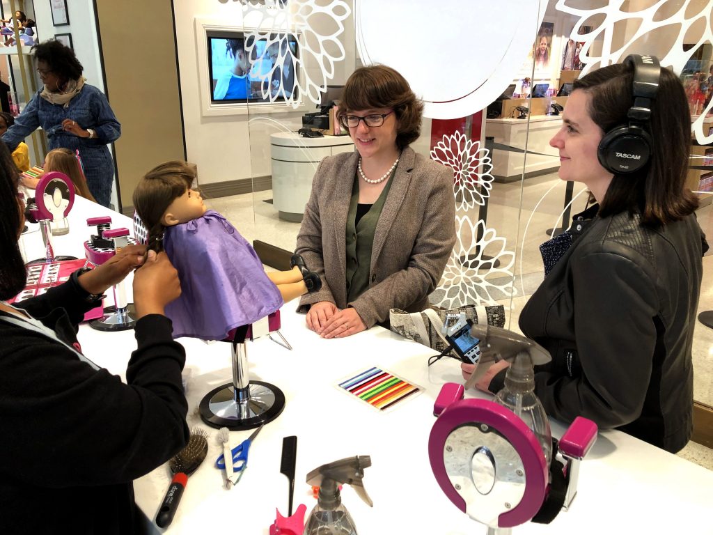 Recording live at the American Girl store in New York City