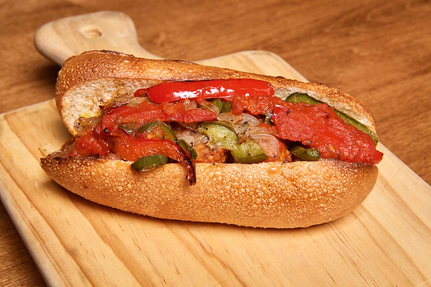 vegan sausage and pepper grinder