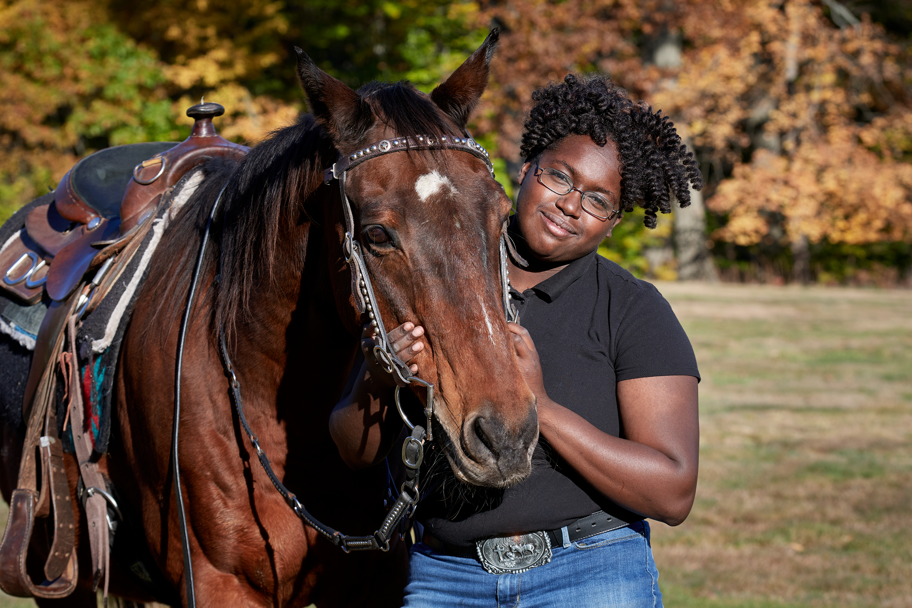 LaShawnda and her horse, Handsome