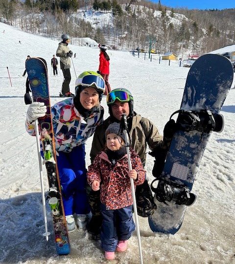 Courtney Donnelly with husband, Brandon, and daughter, Skylar