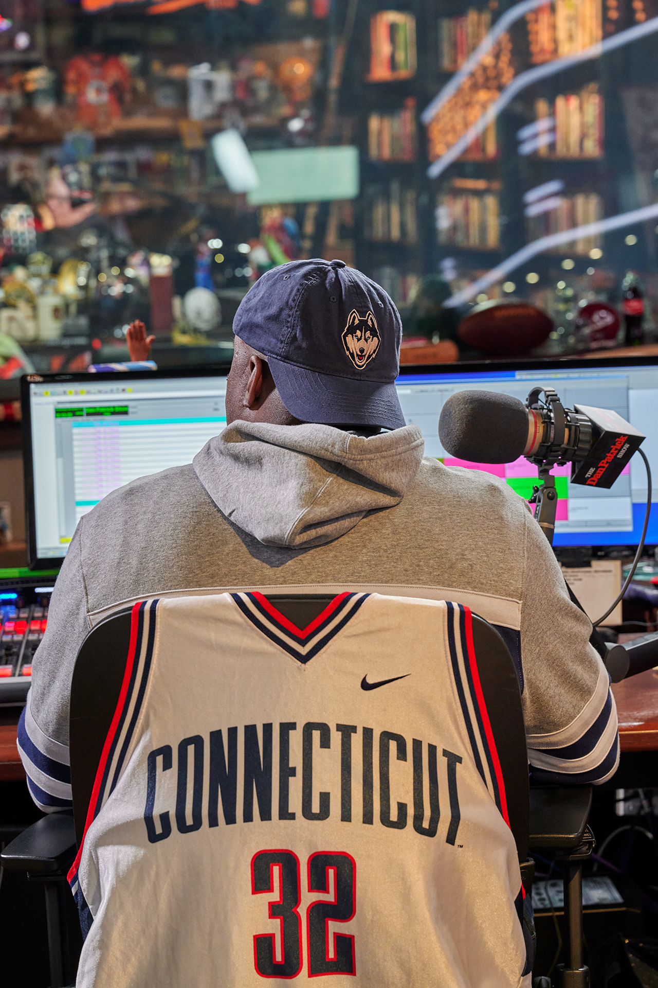 Marvin Prince, on the set ot The Dan Patrick Show in Milford on Nov. 15, 2023. (Peter Morenus/UConn Photo)