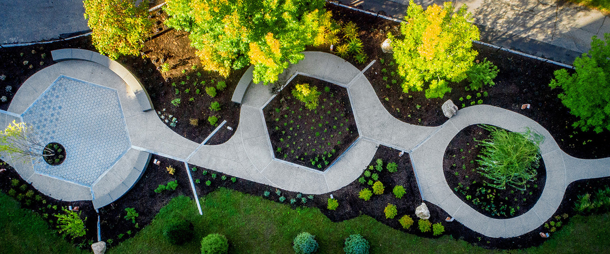aerial-of-the-UConn-Medicinal-Garden aerial of the UConn Medicinal Garden