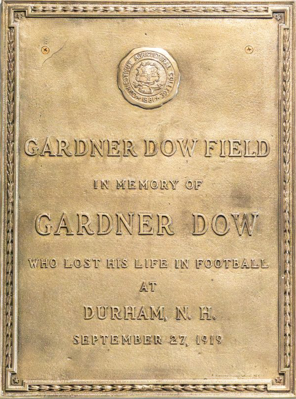 Dow Field Plaque in memory of Gardner Dow