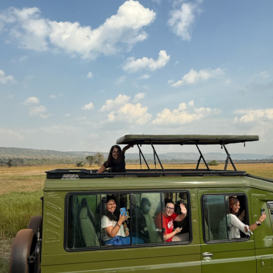 Tahmia Espinal on safari in Rwanda.