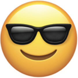 happy face with sunglasses emoji