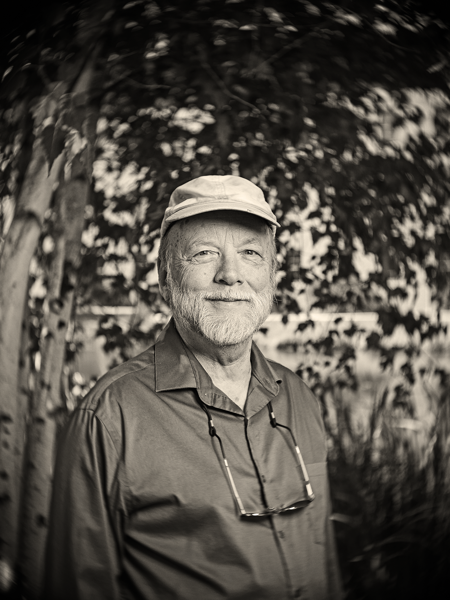 A modern, sepia-colored photo of Professor Robert M. Thorson