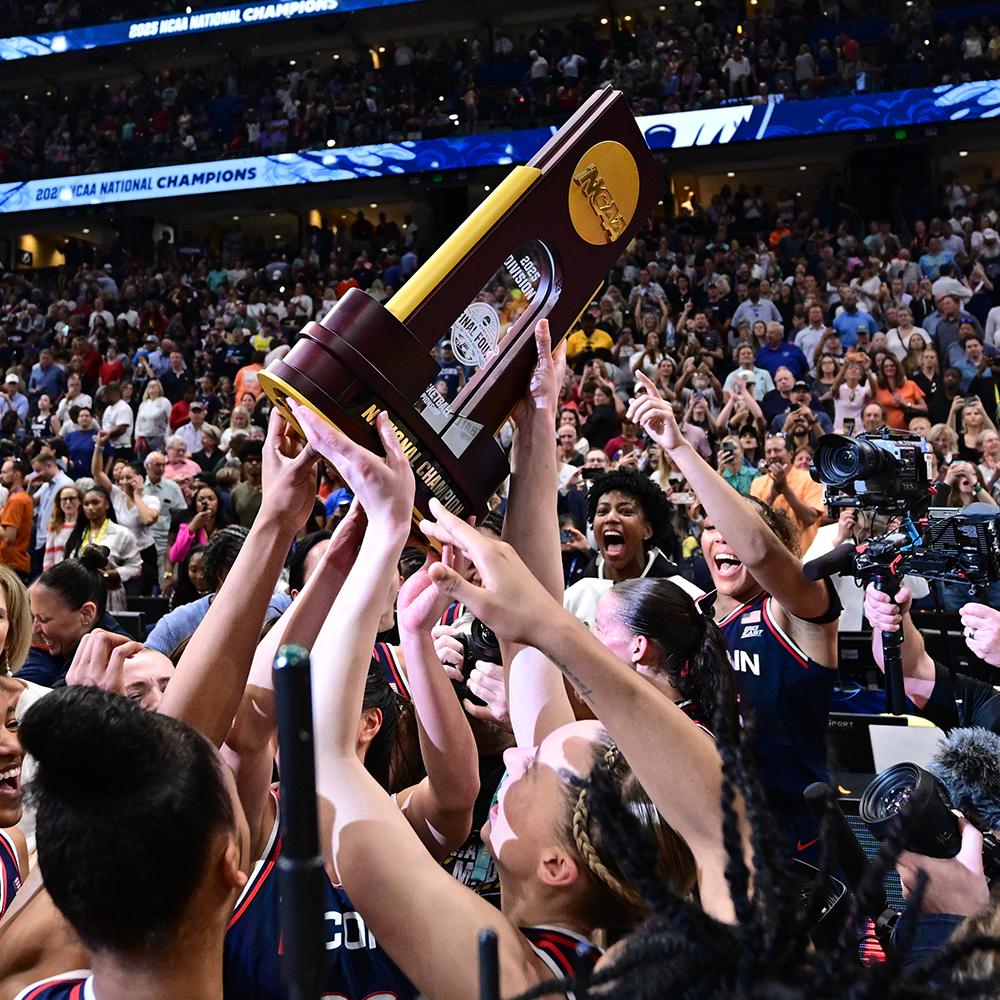 TAMPA, FLORIDA - APRIL 6: during the NCAA Women’s Basketball Tournament championship game at Amalie Arena on April 6, 2025 in Tampa, Florida. (Photo by Ben Solomon/NCAA Photos via Getty Images)